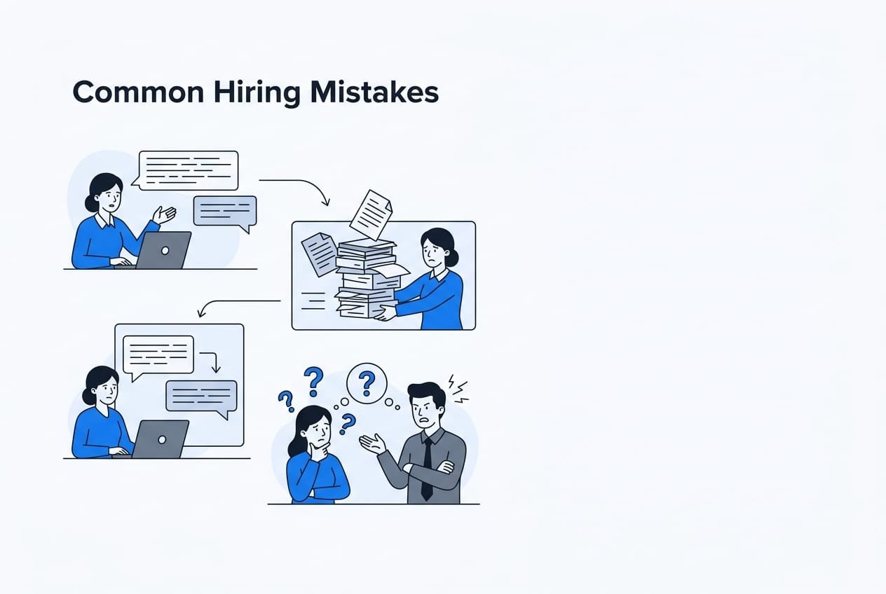 Workflow showing critical mistakes during virtual assistant onboarding